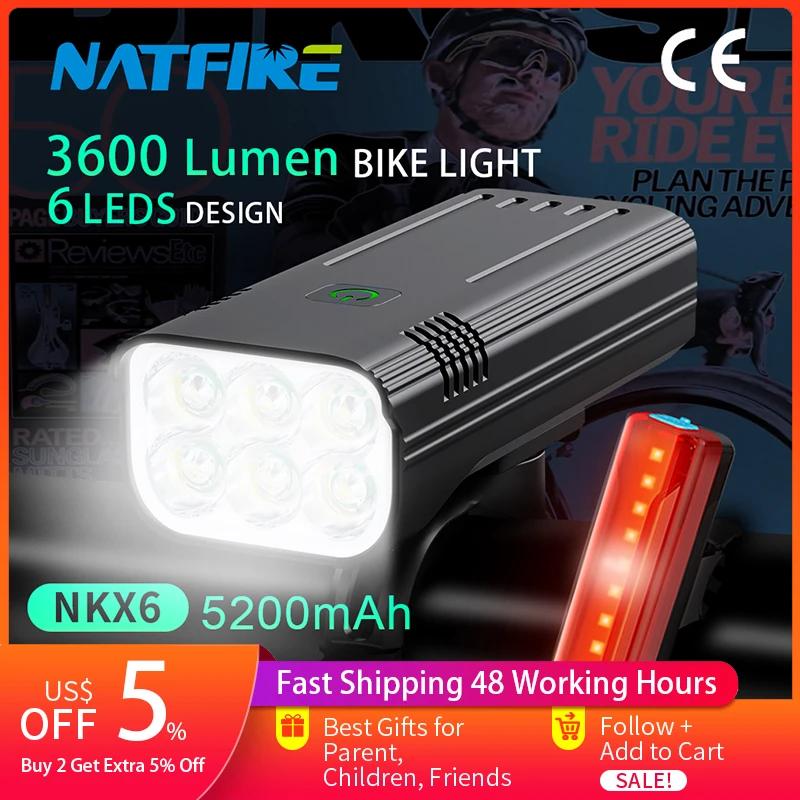 NATFIRE   Ʈ , ߿ MTB  Ŭ   ĸ , 6 LED, 3600 
